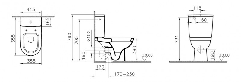 Vitra Form 300 9729B003-7200 унитаз напольный