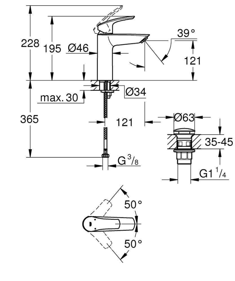 Grohe Eurosmart смеситель для раковины 23923003