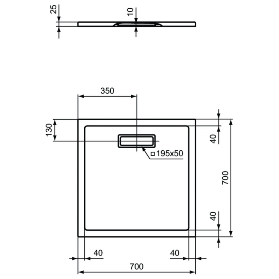 Ideal Standard Ultraflat New душевой поддон 70х70 T446501