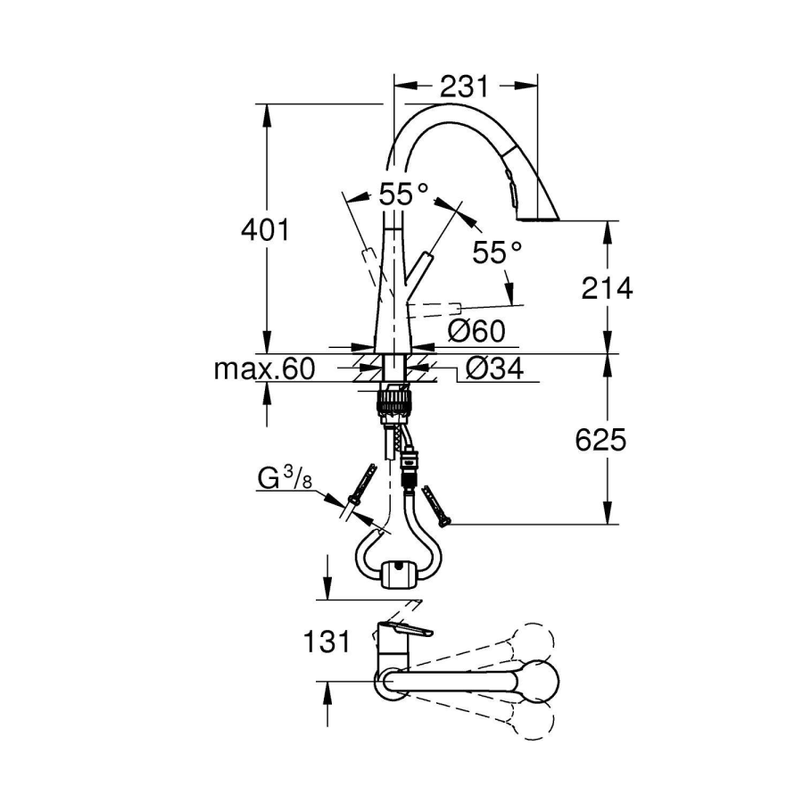 Grohe Zedra смеситель для кухни 32294002