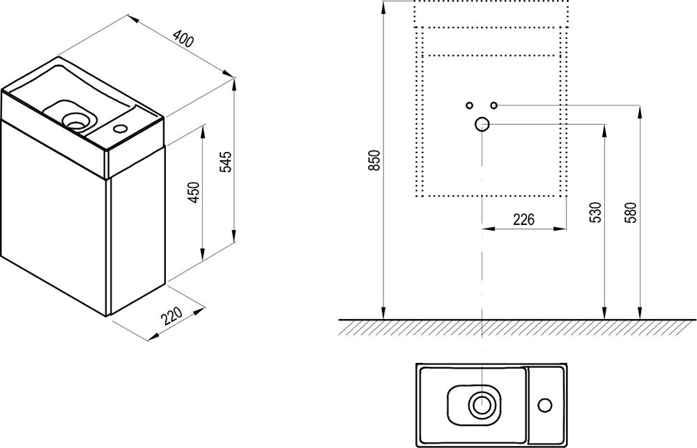 Ravak SD VEDA 400 тумба под умывальник белая X000001386