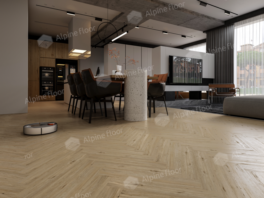Ламинат Alpine Floor Herringbone 8 Pro (NEW), LF102-01A Дуб Лион 606 х 101 х 8 mm