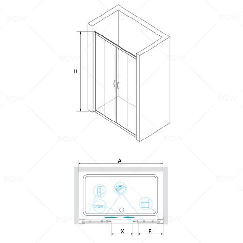 RGW РА-11 душевая дверь 200 см профиль хром, стекло матовое 01081120-21