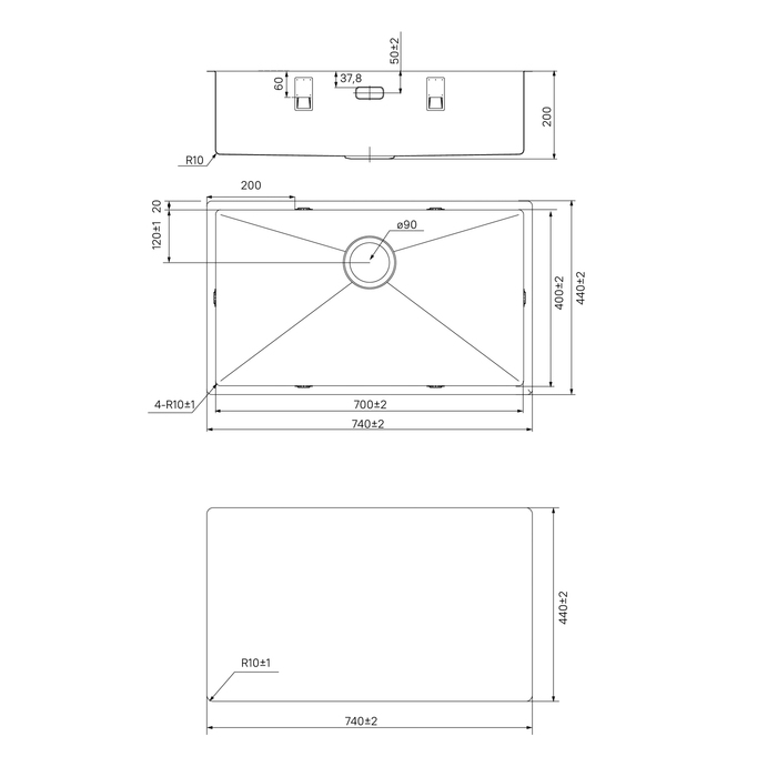 Iddis Edifice мойка нержавеющая сталь 74х44 EDI74S0i77