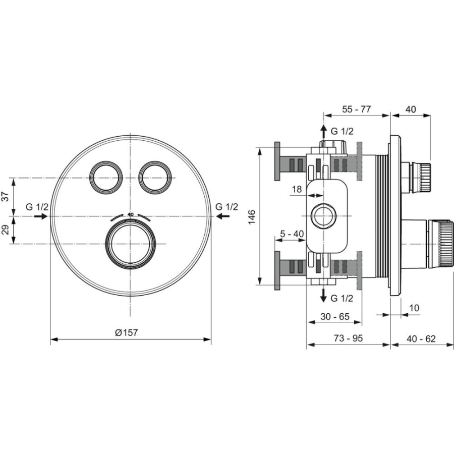 Ideal Standard смеситель для душа термостатический A7296A2