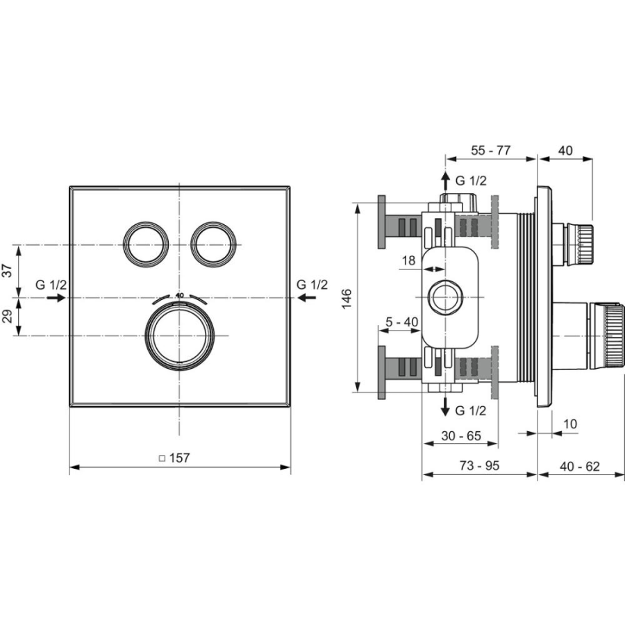 Ideal Standard смеситель для душа термостатический A7302A2
