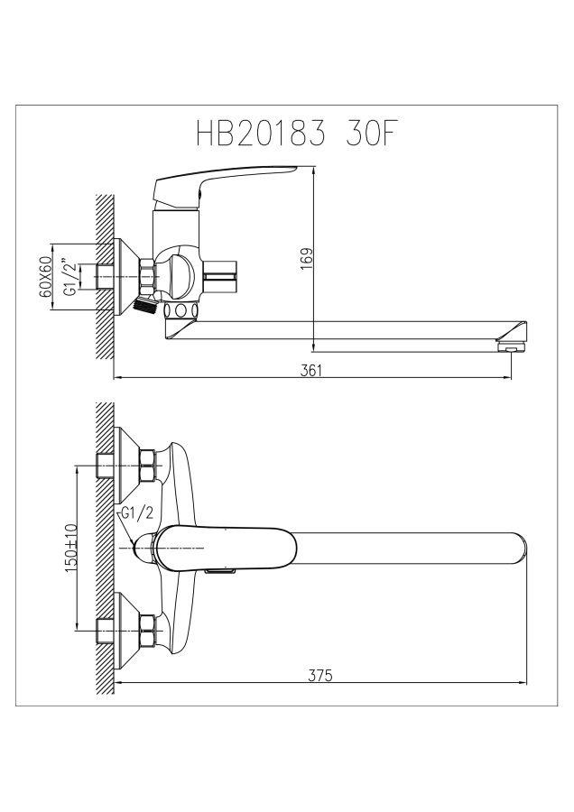 Haiba смеситель для ванны HB20183