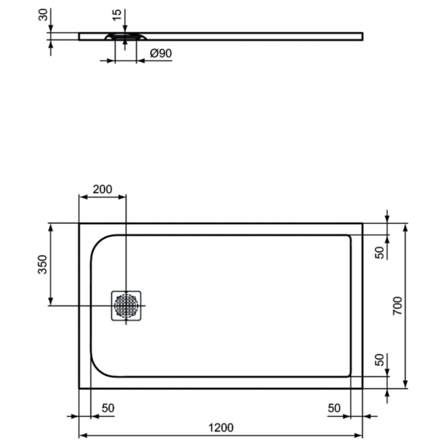 Ideal Standard Ultraflat S душевой поддон 120х70 K8221FR