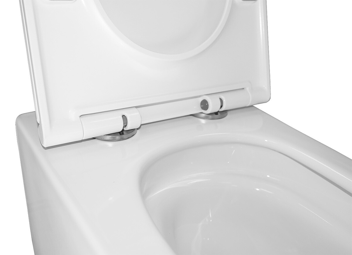 Унитаз подвесной Azario Cascad 525x345x360 безободковый, система смыва "Скрытое Торнадо", в комплекте с быстросъемным сиденьем микролифт AZ-2303A
