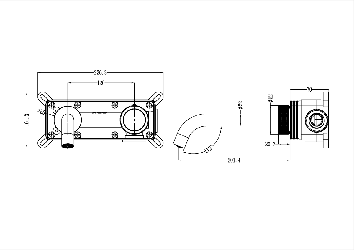 Смеситель автоматический для раковины из стены на 2 отв. Boheme Tech Черный 158/2-B