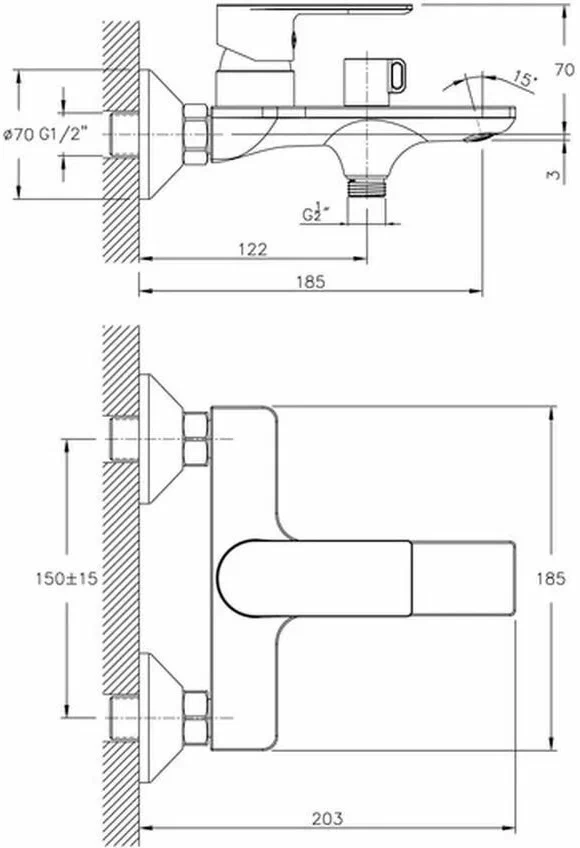 Haiba смеситель для ванны HB60505-3