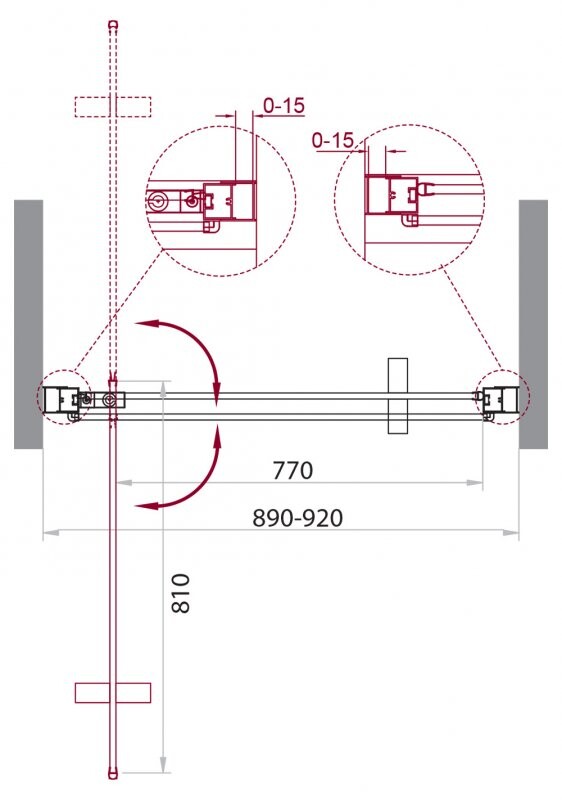 BelBagno душевая дверь MARMI-B-1-90-C-Cr 90х195