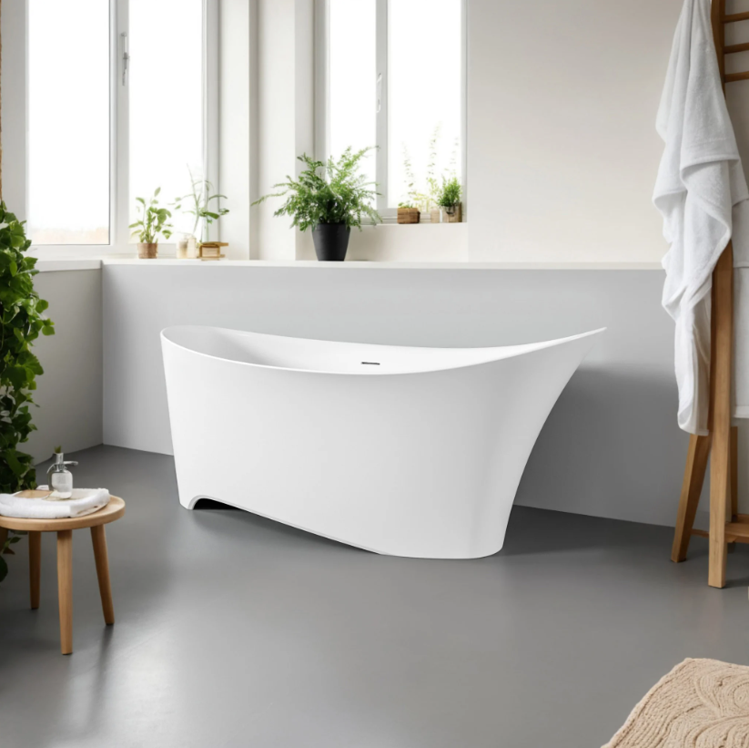 BAS Иннова ванна из литьевого мрамора 170х80 см белый матовый Solid Surface ВА00042