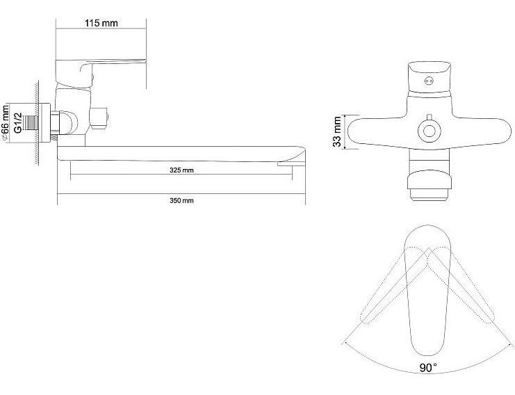 Rozzy Jenori Raft Z075-9B смеситель для ванны хром