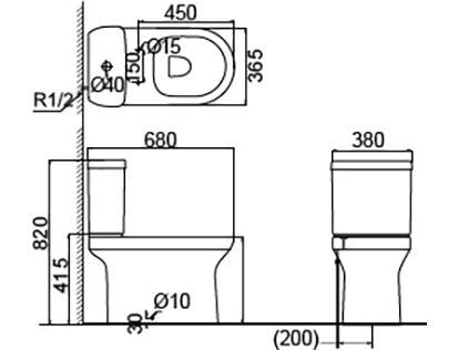 Creo Ceramique Archi AR1002R+RE1001T унитаз напольный