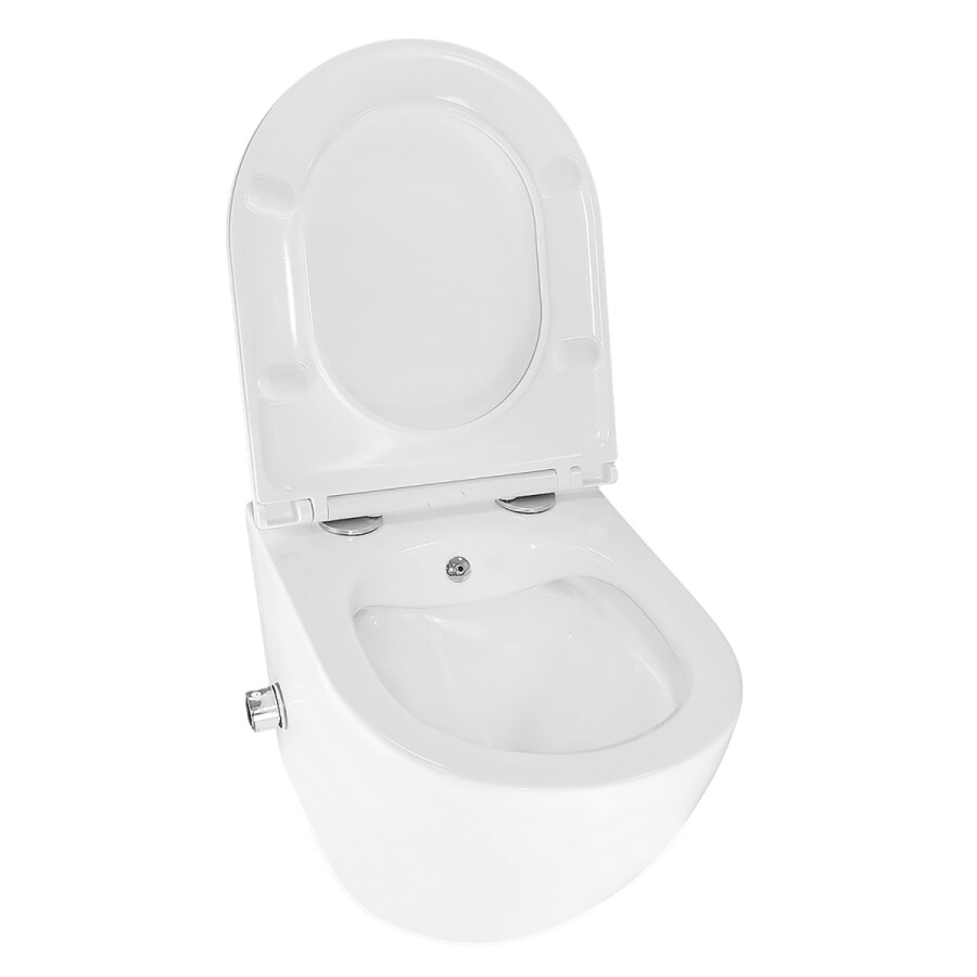 Унитаз подвесной Azario Grado 365х495х365 безободковый, с функцией биде, с быстросъемным сиденьем микролифт AZ-046E-NR