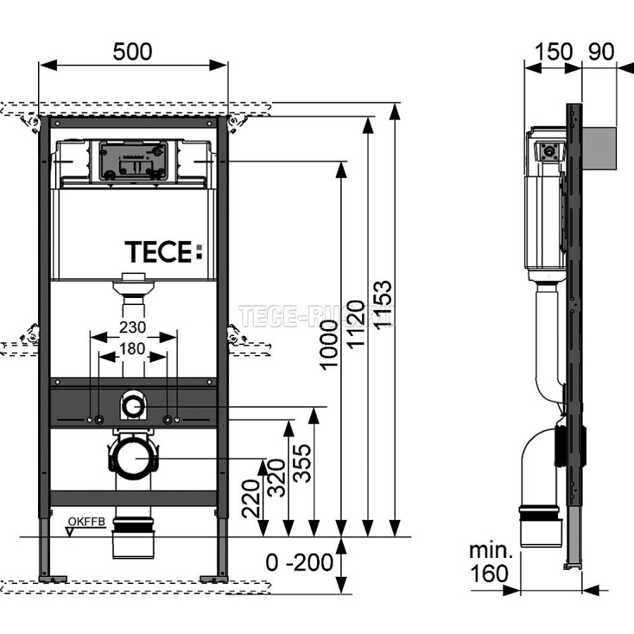 Tece 9300000 инсталляция для унитаза,