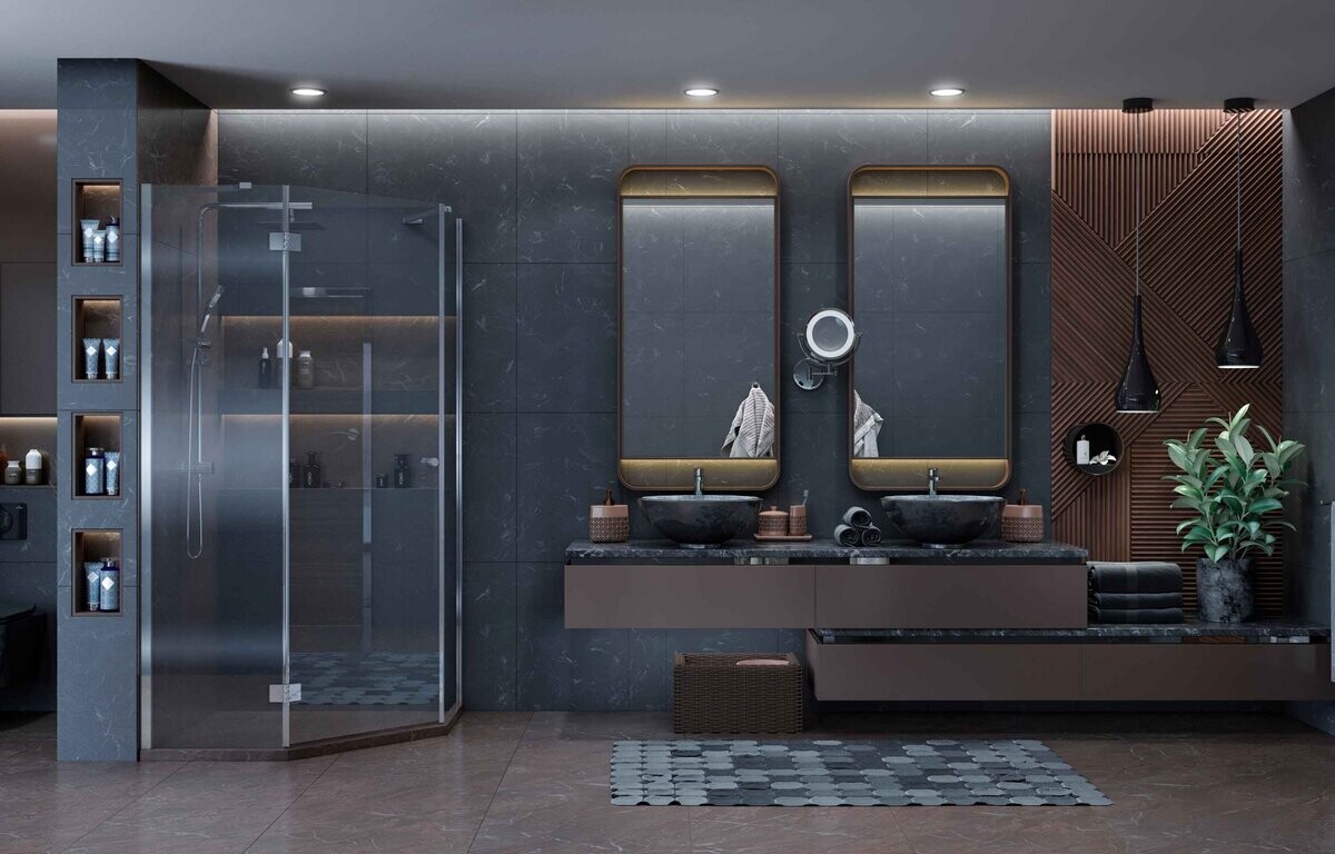 Душевое ограждение Ambassador Diamond 12011111L (90х90х200) трапеция,хром,стекло прозрачное,распашная,1 место