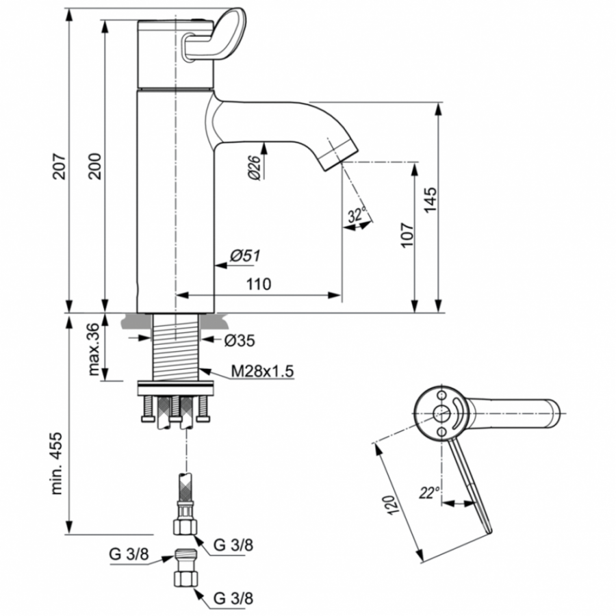 Ideal Standard Ceraplus смеситель для раковины A6692AA