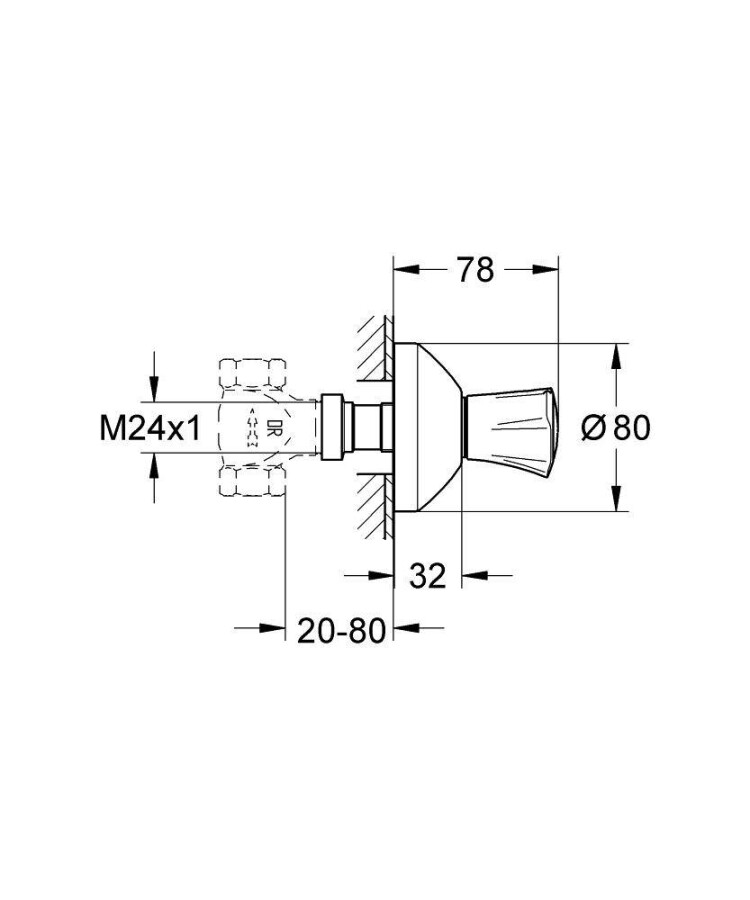 Grohe Costa L 19809001 внешняя часть вентиля