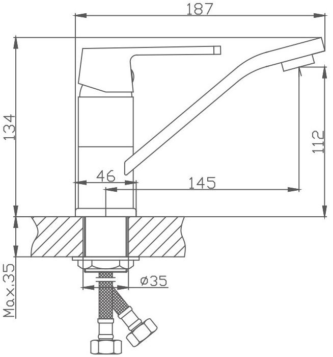 Haiba смеситель для кухни HB45804-2