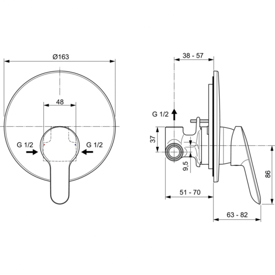 Ideal Standard DOT смеситель для душа A7164AA