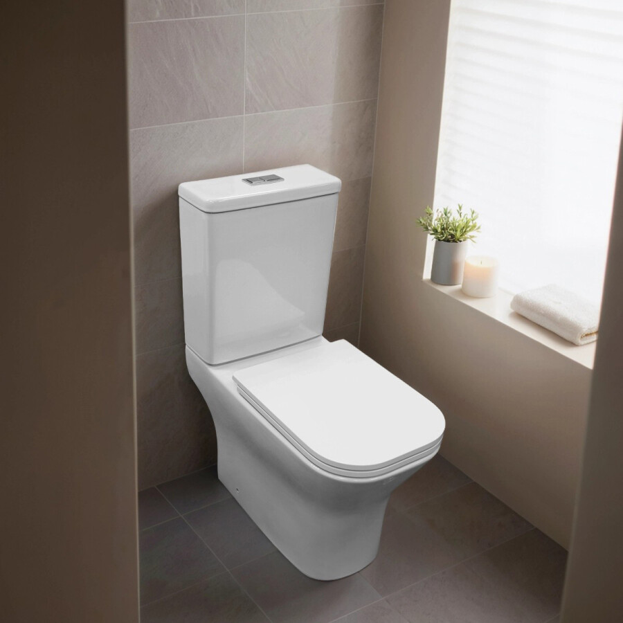 Унитаз-компакт Azario Milagro 350х650х830 напольный, безободковый, система смыва "Торнадо", быстросъемное сиденье микролифт AZ-8502