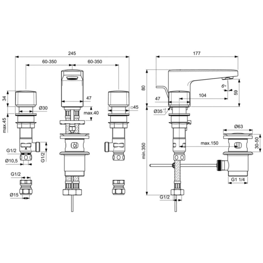 Ideal Standard Ceraplan смеситель для раковины BD243AA