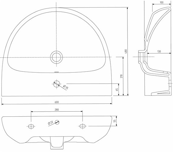 Ifo Nova pro M31160000 раковина подвесная 60x48 см