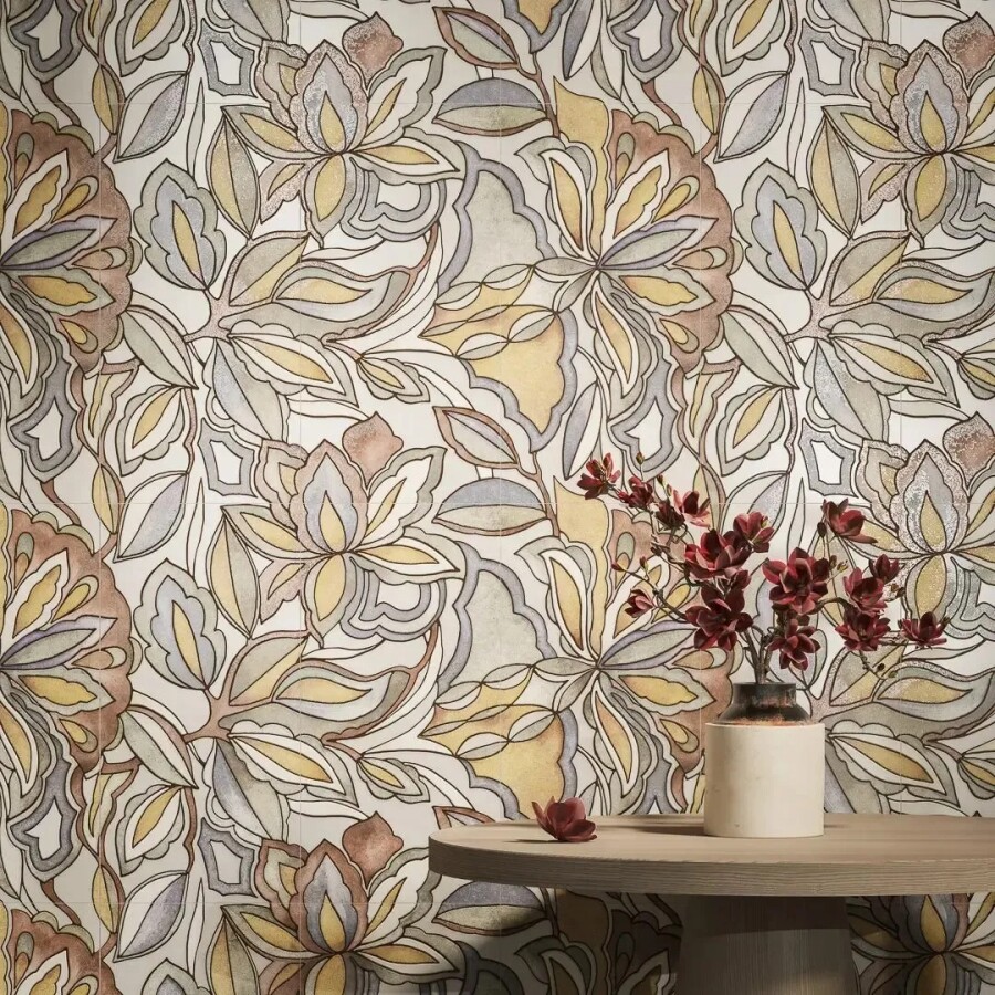 Керамическая плитка Панно Kerama Marazzi Прованс Ботаника матовый обрезной (из 3-х частей 30x60x0,9) 90x60x0,9 KMP2STA005BR3X
