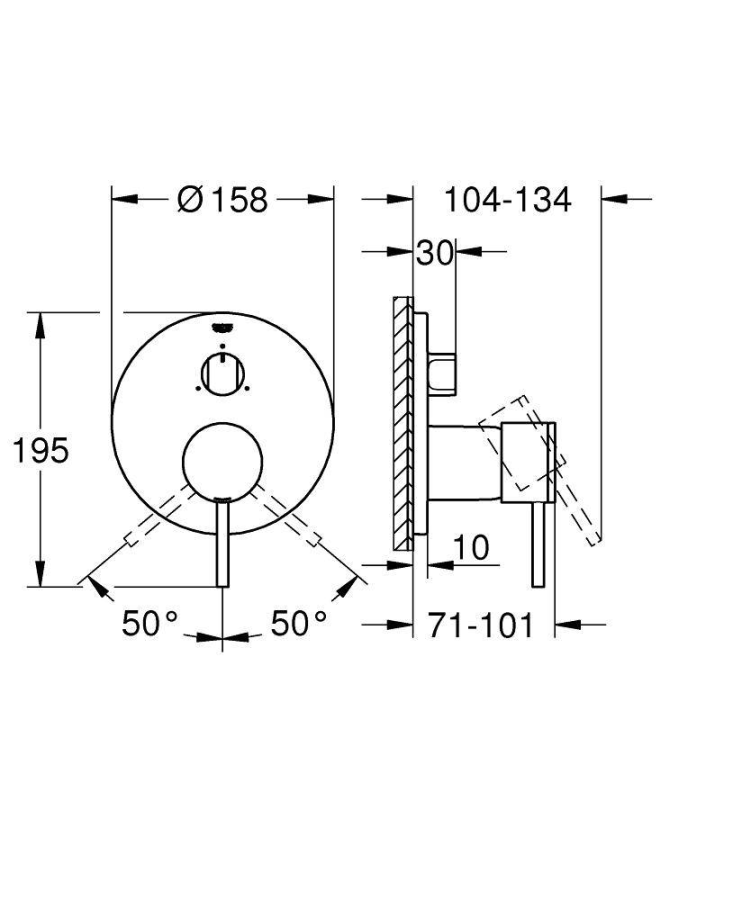 Grohe Atrio смеситель для душа (внешняя часть) 24096GL3