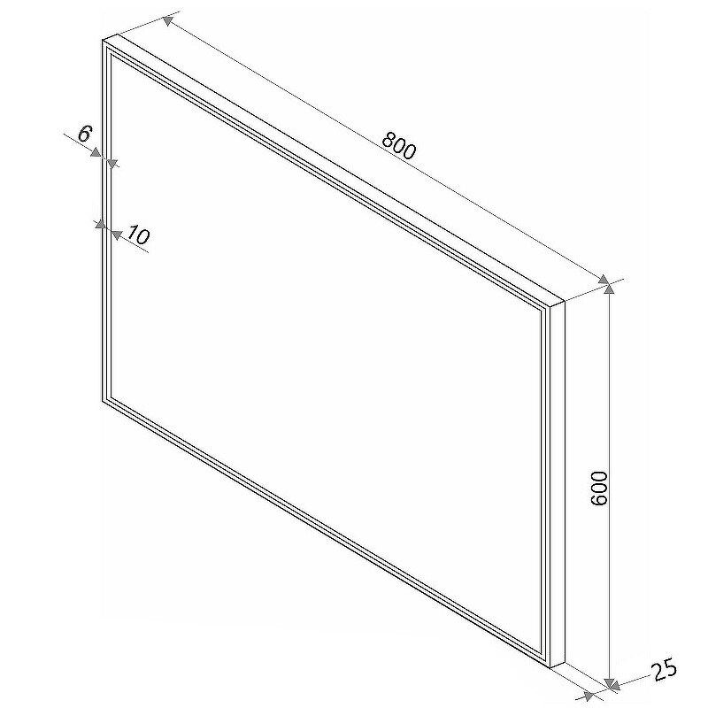 Зеркало Sintesi Armadio Black 80 с LED-подсветкой 800x600 SIN-SPEC-ARMADIO-black-80