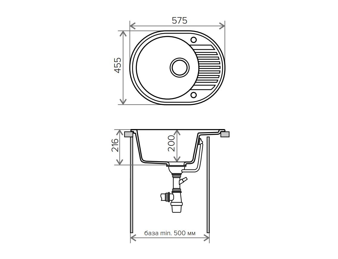 Tolero R-122 кухонная мойка бежевый 45.5 х 57.5 см