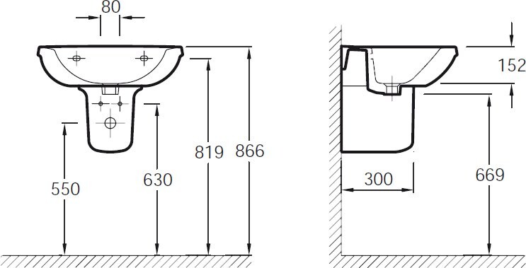 Jacob Delafon Panache E1431-00 полупьедестал для раковины