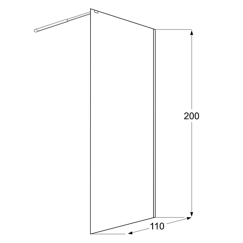 Душевая перегородка Loranto Walk-in 100х200 CS-Z02С-110 профиль хром