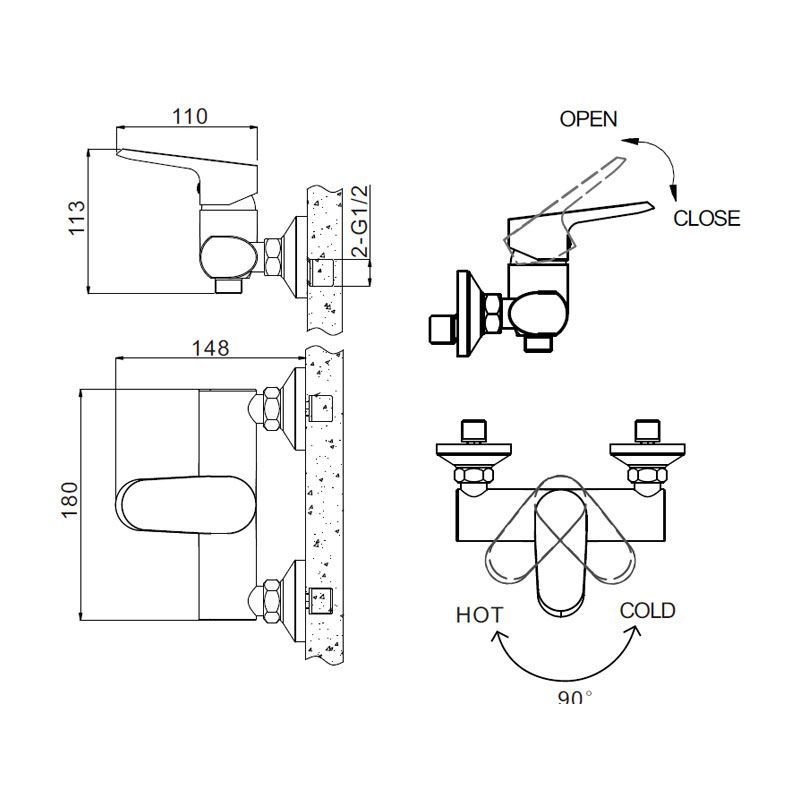 Bravat Pure F9105161C-01 смеситель для душа хром