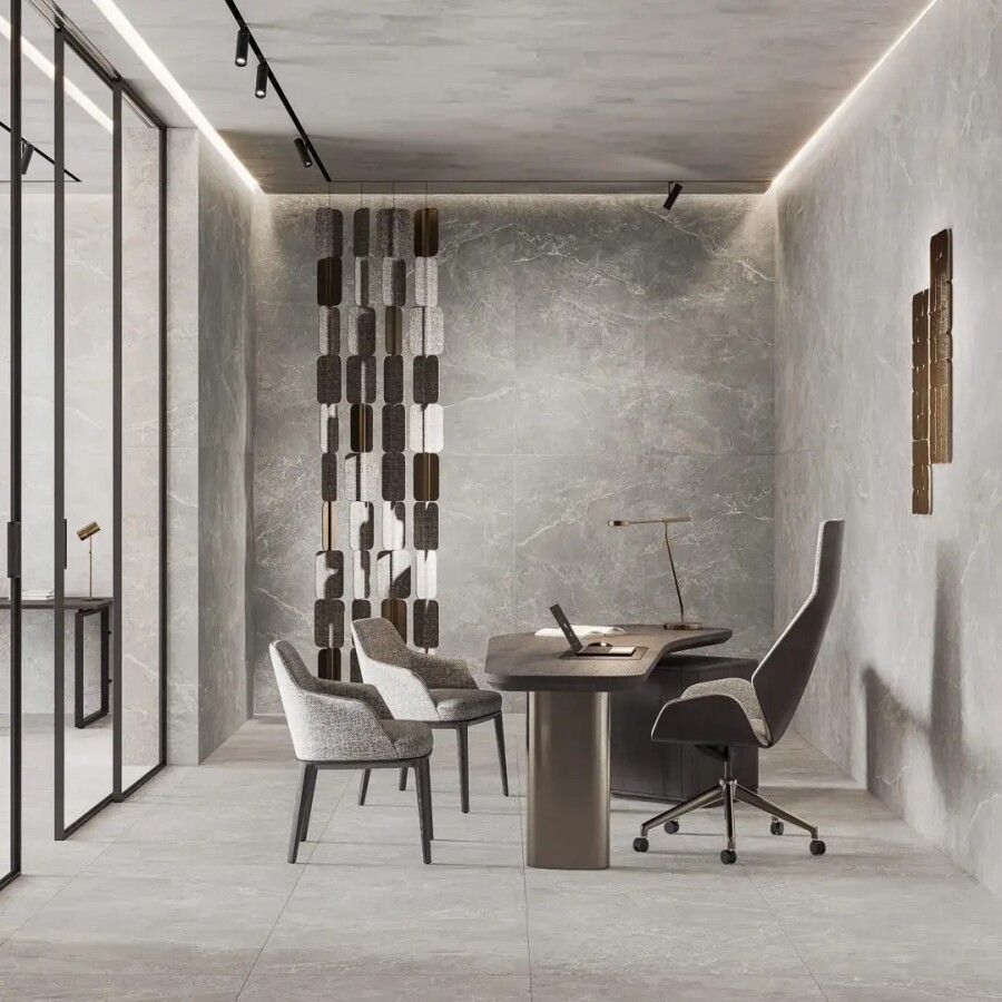 Керамический гранит Kerama Marazzi Прованс Бриансон серый матовый обрезной 80x160x0,9 KM8016G0281R