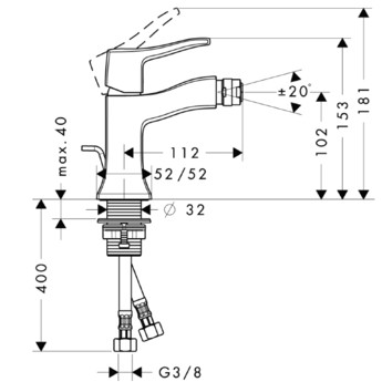 Hansgrohe Metris Classic 31275000 смеситель для биде