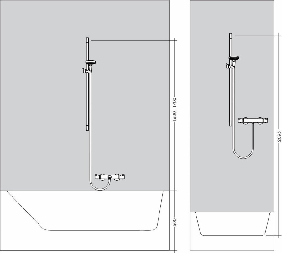 Hansgrohe Unica Душевая штанга S Puro 65 см со шлангом белый матовый 28632700