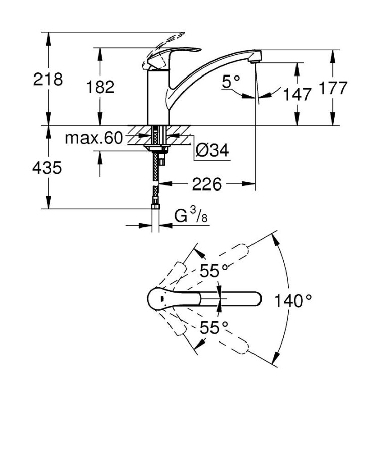 Grohe K300 45-S 31565SD0 мойка кухонная 86*50 и смеситель для кухни Eurosmart 33281002