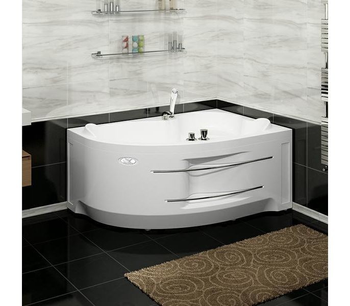 Wachter Ирма 2 150x97 см ванна акриловая асимметричная с гидромассажем и фронтальной панелью белая левая