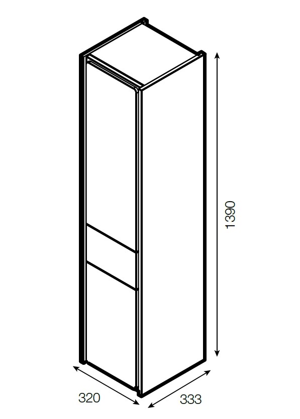 Roca Ronda ZRU9303006 Шкаф-пенал подвесной R/L белый глянец/бетон