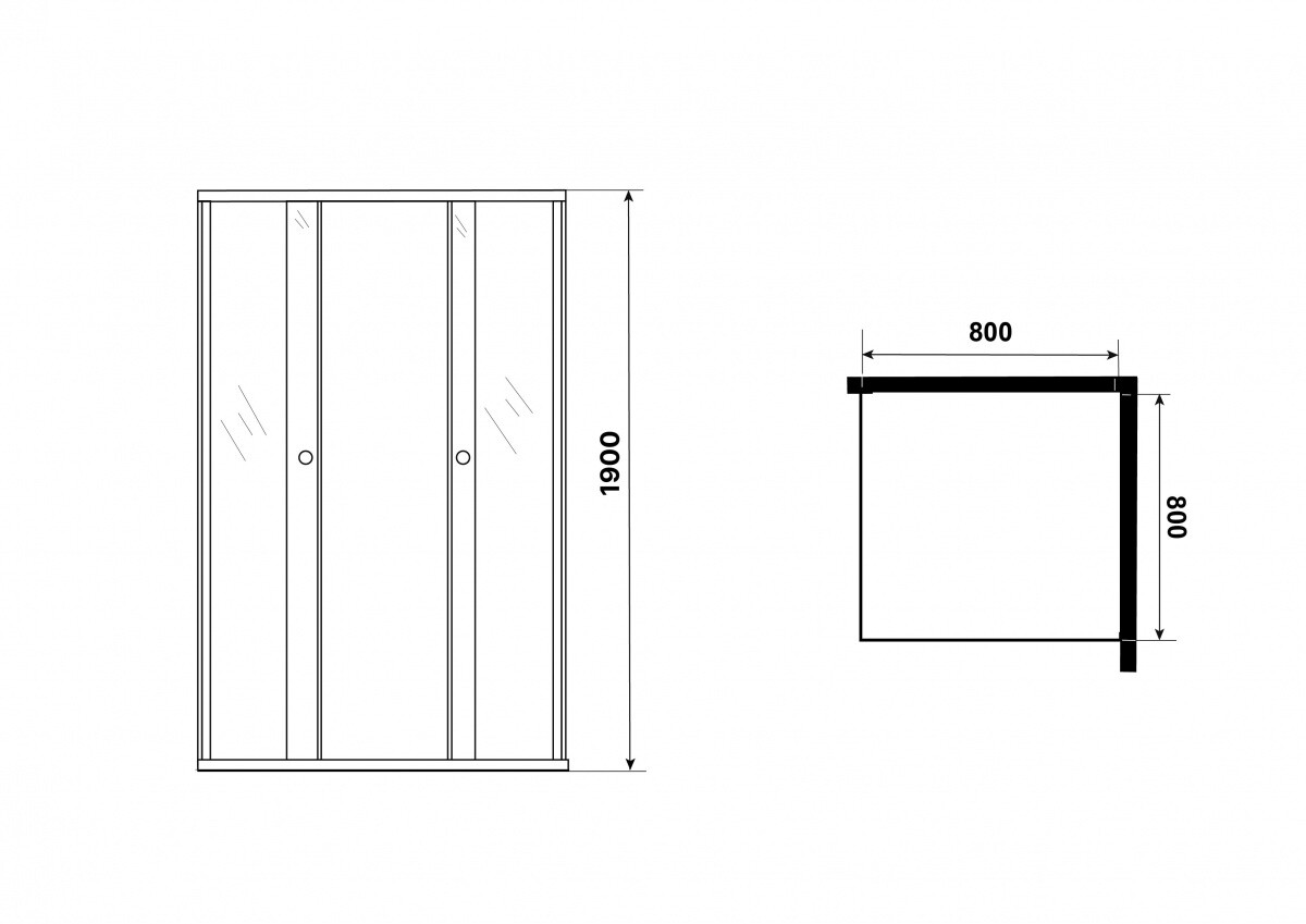 Душевой уголок 80x80 Niagara Eco NG-1008-14QBLACK