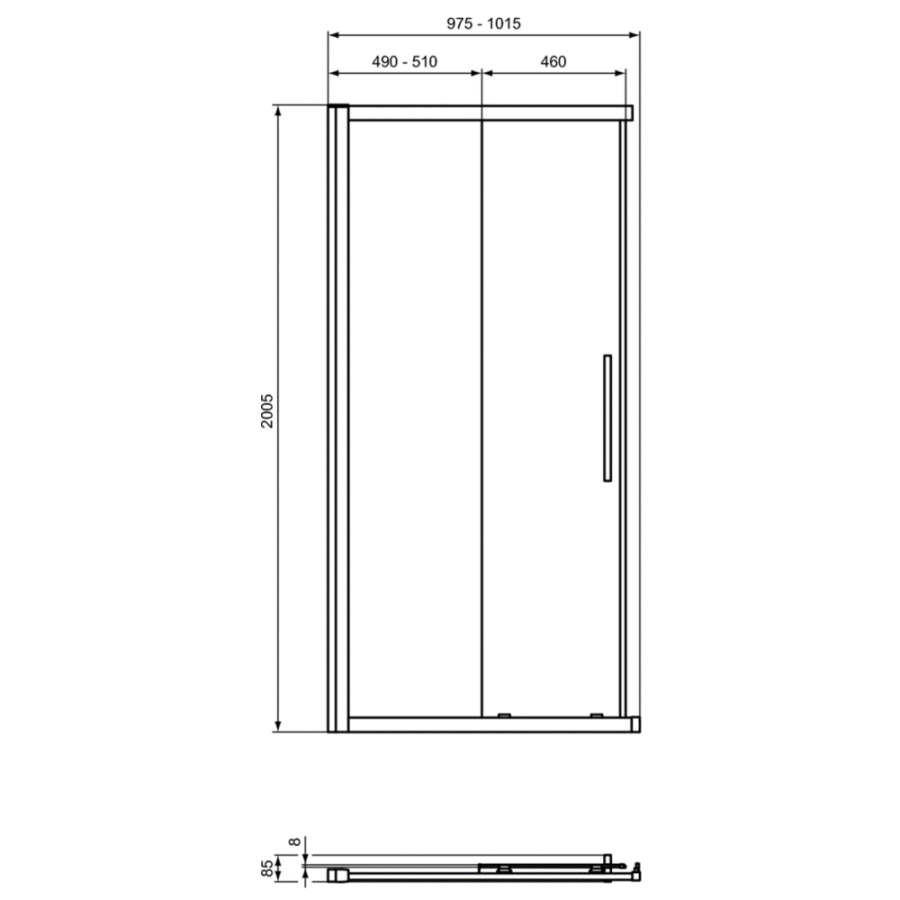 Ideal Standard I.Life душевая дверь 100 см T4857EO