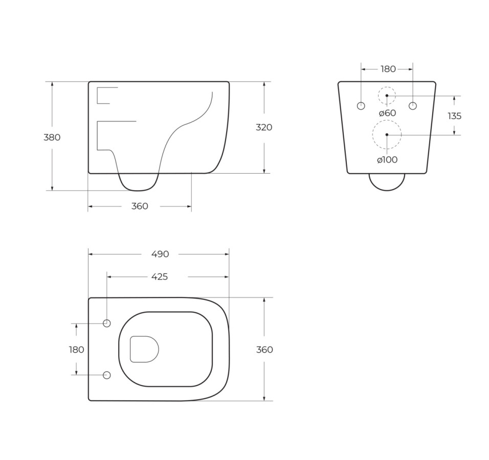 Унитаз подвесной безободковый со смывом TORNADO BelBagno SOFT-TOR BB084CH-TOR