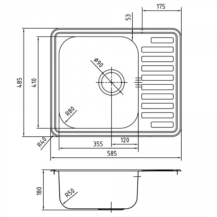 Iddis Strit мойка кухонная врезная STR58SDi77