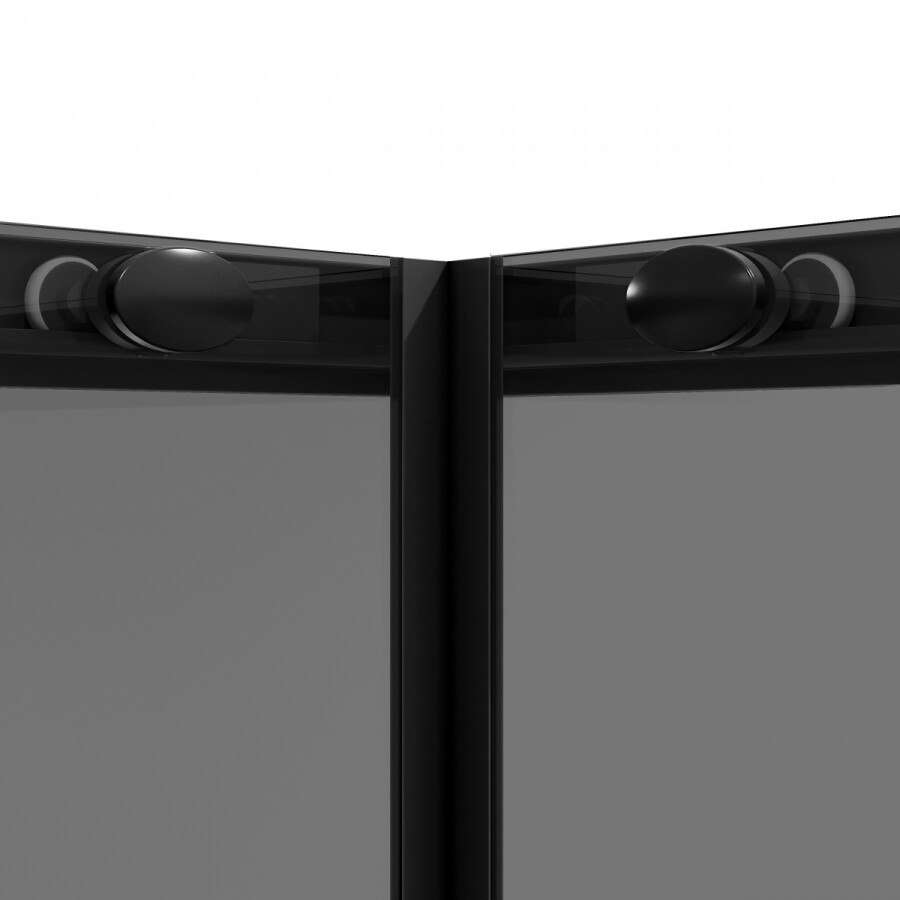 Душевое ограждение Niagara Nova NG-2823-34BLACK (90х90х195) квадрат,черный матовый,двери раздвижные,стекло тонированное,1 место