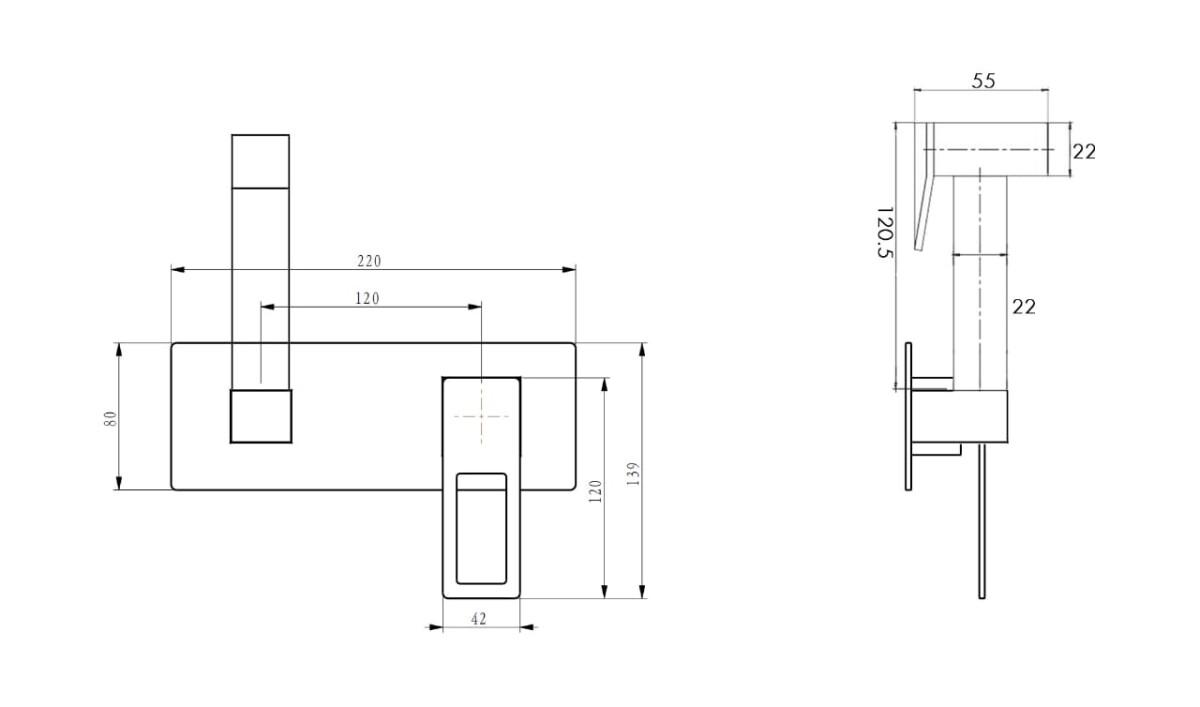 Гигиенический душ со смесителем Boheme Q ChromeChrome 147-CRCR