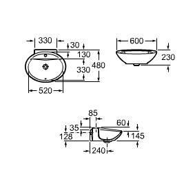 Roca Fontana 60 327877000 раковина накладная