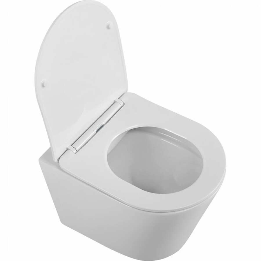Унитаз безободковый подвесной с крышкой BelBagno FLAY-R BB053CHR/SC